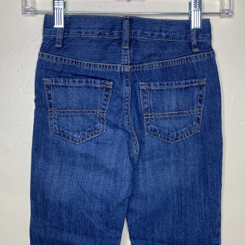 PLACE Jeans SLIM Straight Adjustable Waistband Whiskering 5 Pocket Denim 8 Boys